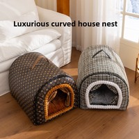 Luxuriöses, solides, wasserdichtes, faltbares, abnehmbares Hunde- und Katzenbett, beruhigendes Anti-Angst-Nest, Sofa, Hundehütte