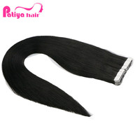 Extensions de cheveux humains vierges naturels cambodgiens lisses, invisibles, à micro-adhésifs américains, double trame machine