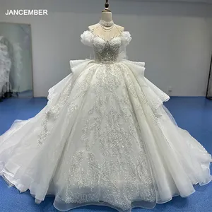 Princess Off Shoulder Empire Puffy Ball Gown Wedding Dresses Jancember XS029