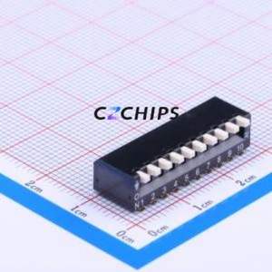 DSPV10LSGET DIP Switch SMD-20P,9x26.8mm Switch Piano Key Single Pole Single Throw 10 2.54mm - Product Image 1