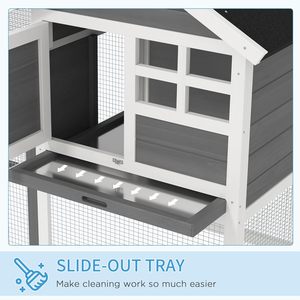 Conejera de Madera para Interiores y Exteriores con Techo Impermeable, Corredor Divertido, Bandeja Extraíble, Rampa y Múltiples Niveles con Cerradura - Product Image 5