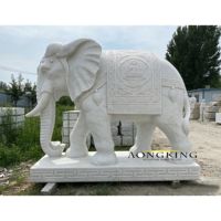 Grande statue d'éléphant thaïlandais en pierre naturelle personnalisée, sculptée à la main, pour l'extérieur, en marbre, sculpture d'éléphant thaïlandais en pierre