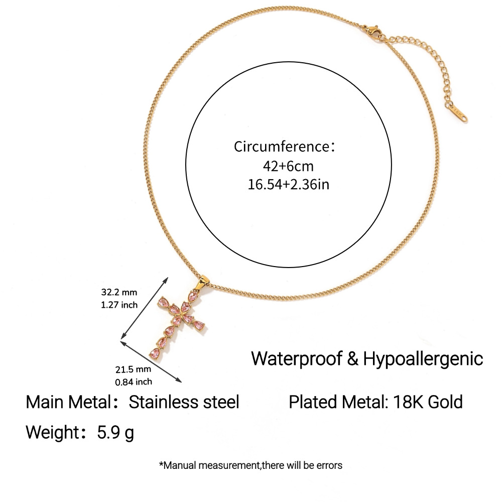 Croix de diamant rose