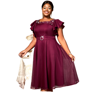 Robe de soirée vintage en organza à col carré, manches papillon, froncée, ornée de cristaux, avec ceinture, grande taille, style Empire, pour femme, idéale pour les fêtes - AM050329 - Product Image 1