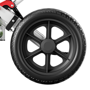 Komfortabler 12-Zoll-Vollgummi-Reifen Transportrollstuhl mit Doppelfederung, atmungsaktivem Netzpolster, Aufbewahrungskorb, faltbarem Stahlrahmen - Product Image 4