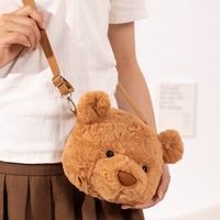 Vente en gros de sacs à dos en peluche en forme d'ours en peluche pour enfants sac à dos unisexe coloré ours en peluche sac de dessin animé pour fille moelleuse