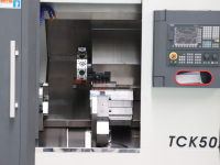 Tour CNC de précision TCK50A-800, diamètre de rotation 560 mm, tour CNC à lit incliné robuste TCK50Ax800, machine de tournage 2 axes