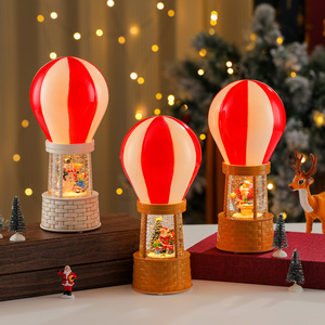 Nouvelle Décoration de Noël Créative en Forme de Montgolfière Musicale Remplie d'Eau avec Effet de Neige, Cadeau, Boîte à Musique, Lampe à Huile - Product Image 4