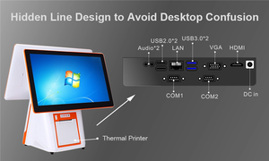 WUXIN Windows 10, Impresora de Facturación para Restaurantes y Comercios, Terminal Punto de Venta Táctil, Caja Registradora, Sistema POS Todo en Uno - Product Image 2