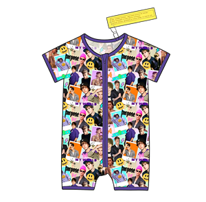 Coleção de Macacões de Bebê Bamboo Pop Star & Music Vibe, Pijamas Personalizados com Impressão de Fotos em Colagem - Product Image 5
