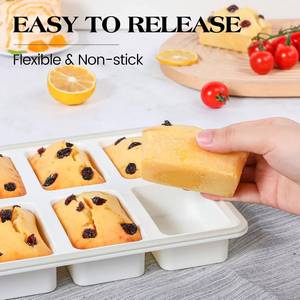 Moule à pâtisserie rectangulaire 8 cavités MUYULINS Factory, qualité platine LFGB, antiadhésif, sans BPA, en silicone, pour gâteaux et muffins. - Product Image 3