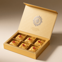 Emballage de macarons, design luxueux, logo de marque personnalisé, boîtes pliantes magnétiques en papier pour bonbons de Noël, cupcakes, pâtisseries, avec papier huilé