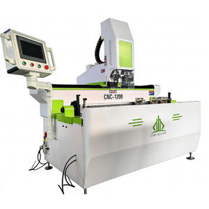 เครื่องกัดโลหะซีเอ็นซีแบบเจาะรูบานพับสำหรับทำหน้าต่างและประตูพีวีซี โปรไฟล์อะลูมิเนียมอุตสาหกรรมแบบแกนคู่ ขนาด 1200 มม. - Product Image 2