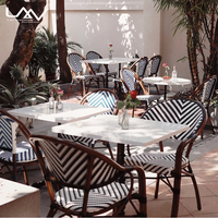 Ensemble de meubles de jardin en rotin pour terrasse, table et chaises de bistrot en rotin
