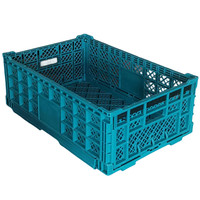 Conteneur pliable empilable 600*400*280mm, bacs de rangement pour légumes, camping en plein air, caisse en plastique pliable, industrielle
