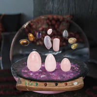 Ensemble d'œufs de Yoni sculptés certifiés GIA pour femmes, exercices de Kegel, baguette de massage, pierre naturelle, pierre précieuse, cristal de jade, jouet pour les muscles vaginaux HSB