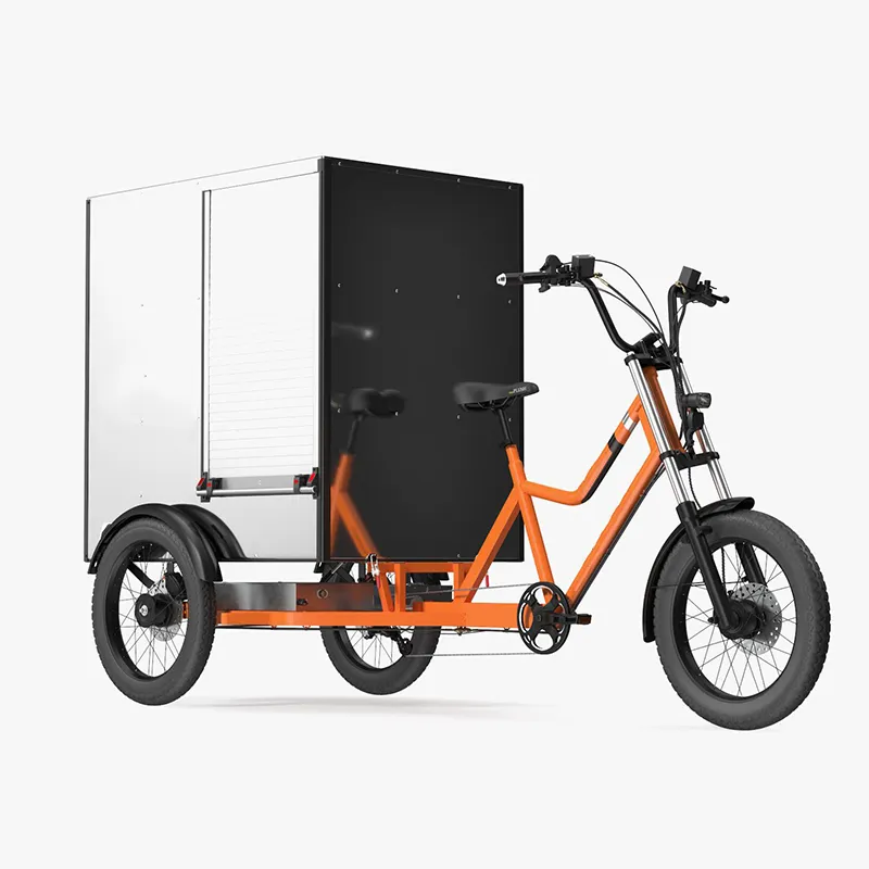 دراجة كهربائية ثلاثية العجلات ببطارية ليثيوم بقدرة 48 فولت و52.5 أمبير/ساعة مزودة بثلاث عجلات للنقل والشحن مع رول أب
