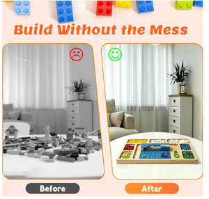 Plateau de base en bois personnalisé pour <span class=keywords><strong>Lego</strong></span> avec plateau de tri de briques à 8 compartiments pour briques de construction et projets DIY - Product Image 4