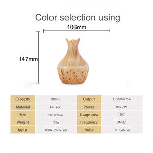 Wood Grain Aroma Diffuser 300Ml With Led Light And <b>Humidifier</b> Function For Home Use - Product Image 5