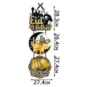 Decoración para Fiesta del Festival Eid Mubarak 2025, Adorno Colgante para Puerta en Negro y Dorado, Decoración para Fiesta del Festival de la Luna - Product Image 5