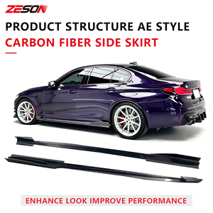 Faldones Laterales Estilo AE de Fibra de Carbono Real para <span class=keywords><strong>BMW</strong></span> Serie 5 G30 G38 F90 M5 530i 540i Sedán, Extensiones de Panel de Balancín <span class=keywords><strong>2017</strong></span>+ - Product Image 2