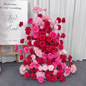 <span class=keywords><strong>Arco</strong></span> di Fiori Artificiali Vintage con Rose Rosse e Ortensie Rosa, Perfetto per Decorazioni di Fidanzamento - Product Image 2