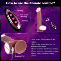 25 cm Strap-on G-Punkt Lebensechter Penis Anale G-Punkt-Stimulation Heizung Vibrierender Stoßender Großer Realistischer Dildo für Frauen