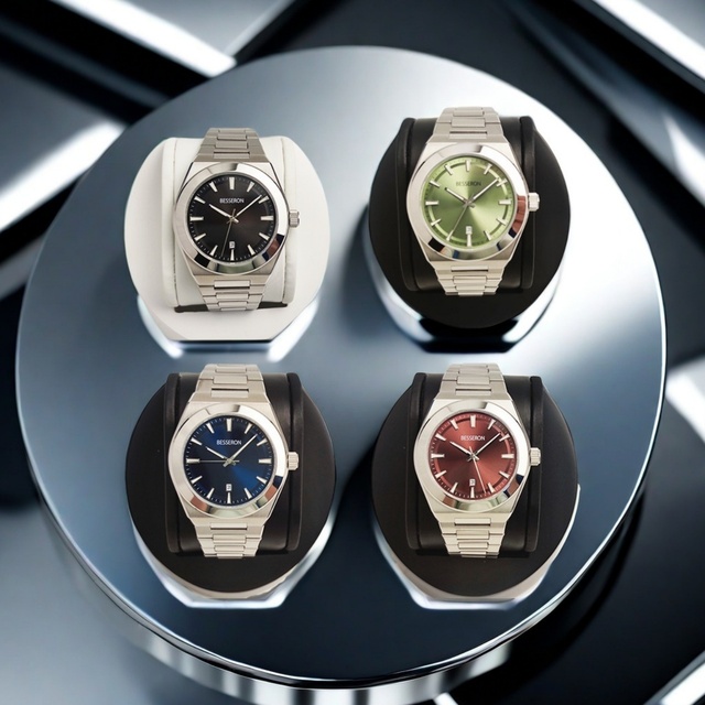 New Design Your Own Luxury Men's Quartz Watch Custom Logo Japan Movement Stainless Steel Glass Dial 5ATM Waterproof