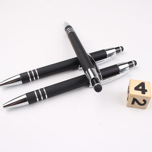 Stylo bille métallique noir mat 1,0 mm pas cher en gros avec mécanisme rotatif confortable et logo personnalisable - Product Image 4