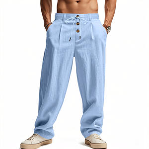 Pantalons de sport décontractés amples en coton <span class=keywords><strong>et</strong></span> lin respirant pour hommes, style européen <span class=keywords><strong>et</strong></span> américain, printemps <span class=keywords><strong>et</strong></span> été - Product Image 5