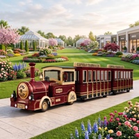 Train touristique sans rails / Train électrique pour parc d'attractions et usage urbain, certifié CE, capacité 24 places, vitesse réglable, divertissement