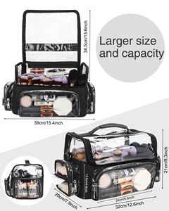 Relavel custodia per pennelli per trucco Extra Large trasparente borsa per cosmetici impermeabile <span class=keywords><strong>porta</strong></span> pennelli per trucco per truccatore professionale - Product Image 5
