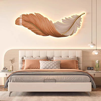 Lampes murales modernes à plumes à LED pour hôtel, salon, télécommande, peinture décorative, éclairage mural décoratif intérieur