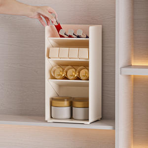 กล่องเก็บเครื่องสำอางแบบลิ้นชัก ชั้นวางของพลาสติกพร้อมลิ้นชัก สำหรับจัดเก็บเครื่องสำอาง ผลิตภัณฑ์บำรุงผิว โต๊ะเครื่องแป้ง จัดเก็บบนโต๊ะ - Product Image 5