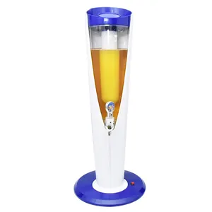 Torre de cerveja automática, dispensador de bebidas com luz brilhante led colorida e tubo de gelo