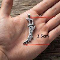 Pendentif en acier inoxydable en forme de poignard incurvé, mini-collier sabre scimitar, breloque pour homme et femme, amulette gothique, cadeau