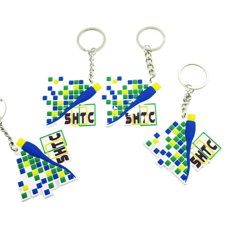 أفضل بيع هدايا دعائية مخصص سلسلة المفاتيح المطاطية عينات مجانية 2D /3D ميدالية مفاتيح/حلقة مفاتيح من البلاستيك المرن الكرتون المطاط PVC أقراط