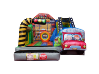 Western Cowboy Slide Bounce House Combo Jumper Air Bouncy Combo Castle Obstacle Slide Bouncer Gonflable Moonwalk Slide Bouncers