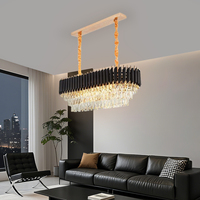 Lustre suspendu en cristal, aluminium et fer, style européen moderne et luxueux, pour salon, décoration intérieure, éclairage de restaurant