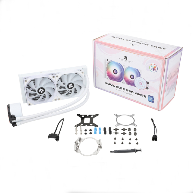 New Stock Thermal Right AQUA ELITE 240 WHITE ARGB OEM Package AIO CPU Cooler 240mm ARGB Liquid CPU Fan Gaming Computer Cooling