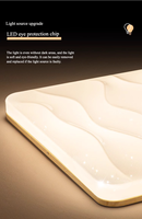 Plafonnier intelligent en bois massif 96W, design moderne ciel étoilé, indice de protection IP33, lampe LED pour salon, chambre, maison entière, couvercle en acrylique