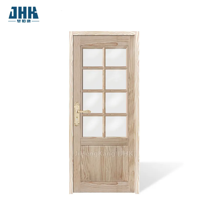 Puertas de cristal de madera de caoba sólida para interior de China, último diseño, venta al por mayor, buena calidad, buena fábrica, JHK-G29-3A