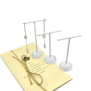 Lot de 3 présentoirs à bijoux en métal pour boucles d'oreilles, support de présentation blanc/marron/noir/argenté pour boucles d'oreilles en cristal - Product Image 3