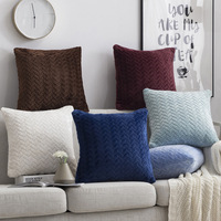 Housse de coussin d'hiver en velours tissé super doux Innermor, motif floral rayé, portable, bleu océan royal, pour la décoration intérieure moderne de chambre à coucher