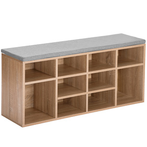 Mueble para zapatos con cojín para sentarse, 45x30x104cm, banco de almacenamiento blanco y marrón para organización en la entrada - Product Image 3