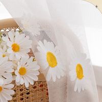 Rideau en voile moderne pour fenêtre en tulle brodé de fleurs transparentes pour hôtel