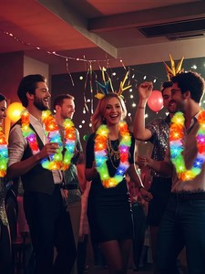 Collana Luminosa a LED a Forma di Fiore, Lei Hawaiano, <span class=keywords><strong>Accessori</strong></span> per Feste all'Aperto, Diwali, Alimentata a Batteria, Luminosa, per Ballerini Hula, Adulti - Product Image 5