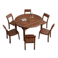 Ensemble de table à feuilles rabattables en noyer massif, design pliable multifonctionnel, gain de place, pour rassemblements