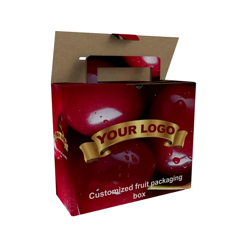 Toptan özel Logo ile oluklu kağıt karton nakliye meyve karton kutusu kiraz sebze ambalaj kutusu