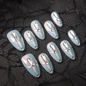 Uñas Postizas Cortas con Flores, Precio al por Mayor, Uñas Postizas Hechas a Mano, Uñas Acrílicas <span class=keywords><strong>Bonitas</strong></span> <span class=keywords><strong>de</strong></span> Alta Calidad con Múltiples Diseños, Proveedor - Product Image 4